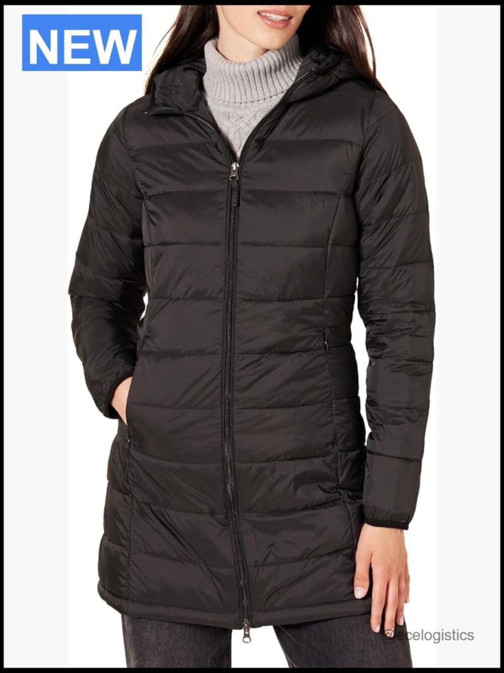 Womens Lightweight Water-Resistant Packable Hooded Puffer Coat Plus Size